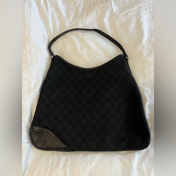 GUCCI Monogram Britt Black Shoulder Hobo Bag - Picture 4 of 14
